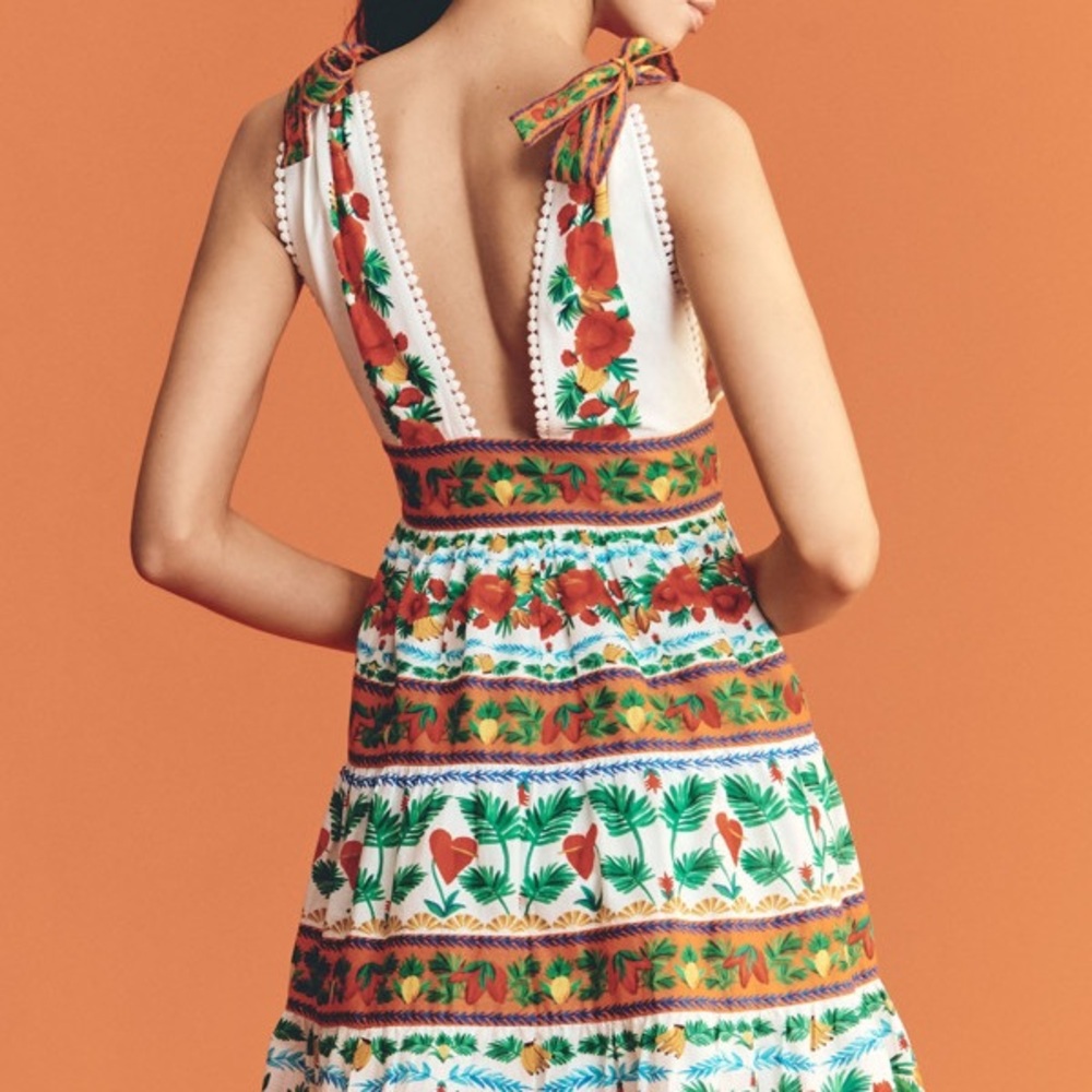 Floral Tie-Shoulder Sundress Farm Rio - Picture 2 of 4